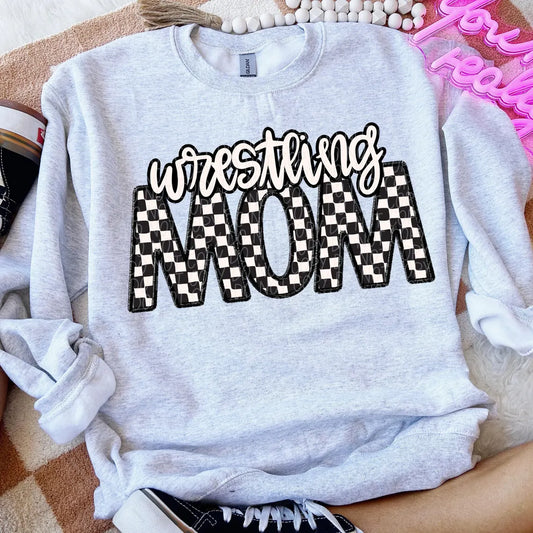 Checkered Wrestling Mom Crew