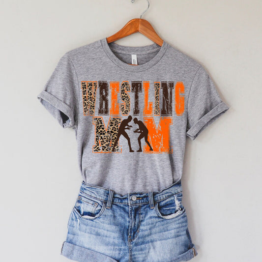 Leopard Wrestling Mom Tee
